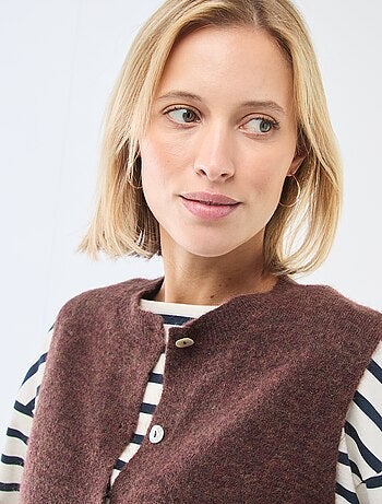 Gilet smanicato tinta unita