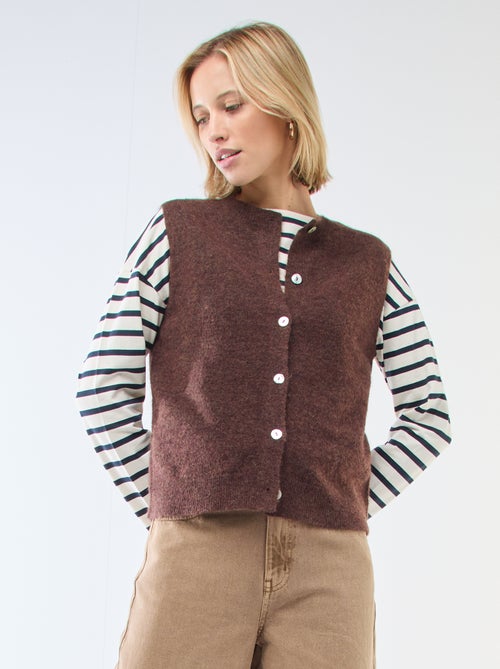 Gilet smanicato tinta unita - Kiabi