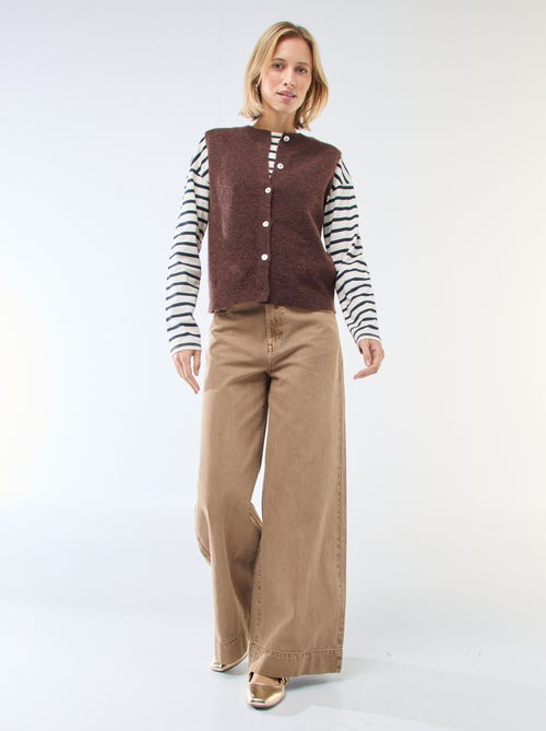 Gilet smanicato tinta unita - Kiabi