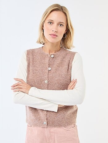 Gilet smanicato tinta unita