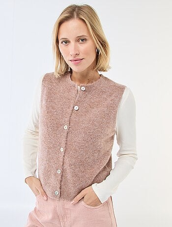 Gilet smanicato tinta unita