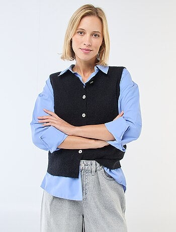 Gilet smanicato tinta unita