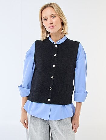 Gilet smanicato tinta unita