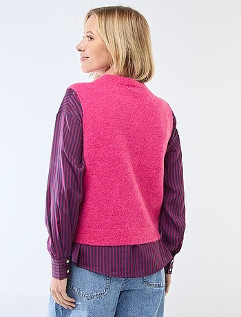 Gilet smanicato tinta unita