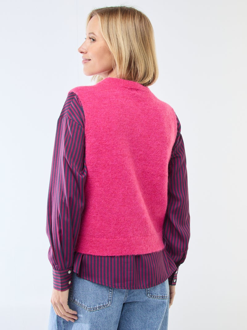 Gilet smanicato tinta unita Rosa - Kiabi