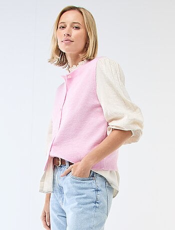 Gilet smanicato tinta unita