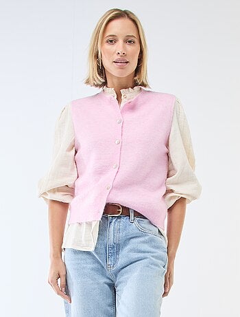 Gilet smanicato tinta unita