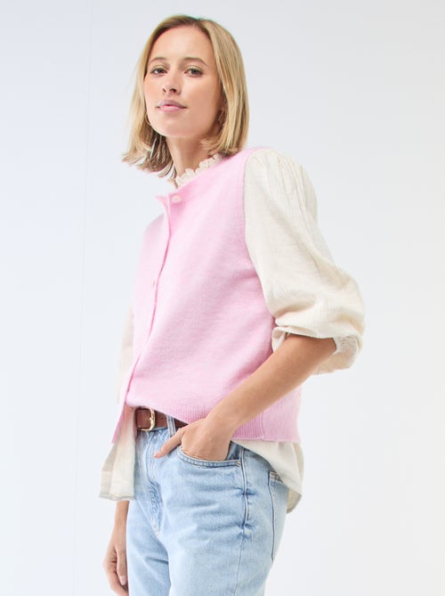 Gilet smanicato tinta unita - Kiabi