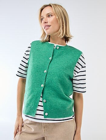 Gilet smanicato tinta unita