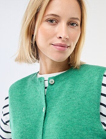 Gilet smanicato tinta unita