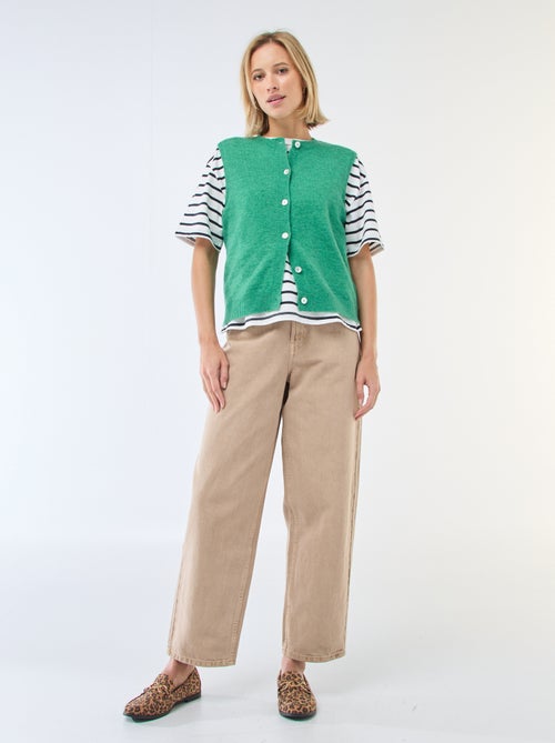 Gilet smanicato tinta unita - Kiabi