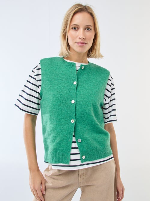 Gilet smanicato tinta unita - Kiabi