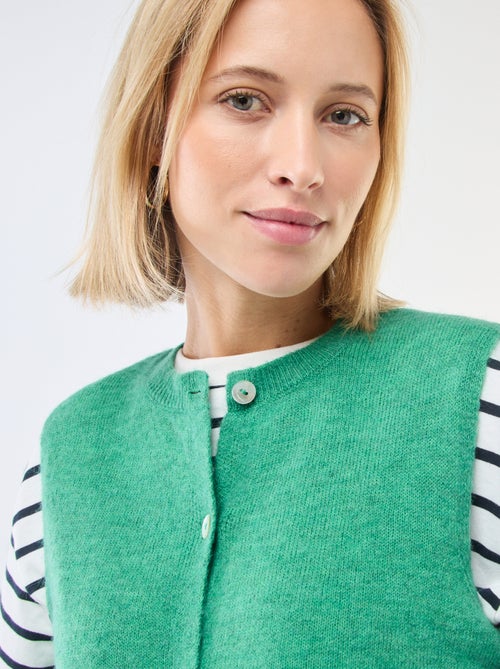 Gilet smanicato tinta unita - Kiabi