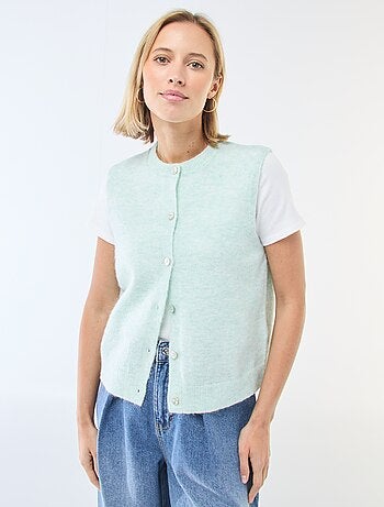 Gilet smanicato tinta unita