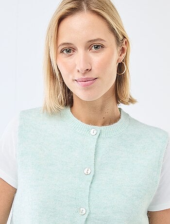 Gilet smanicato tinta unita