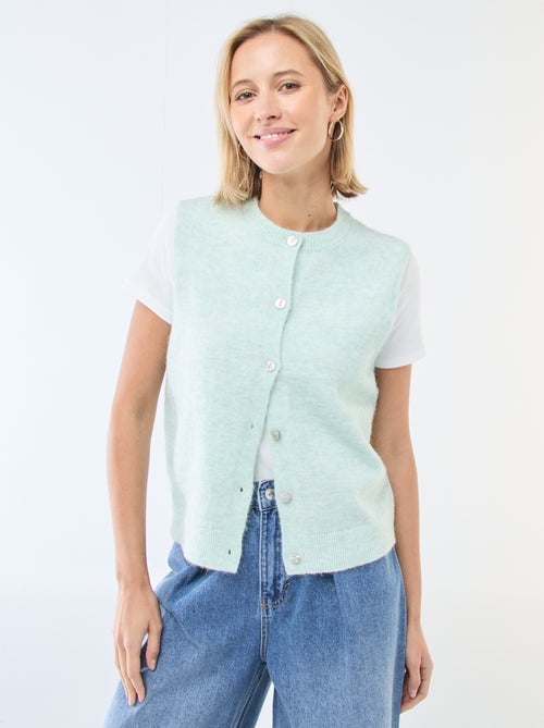 Gilet smanicato tinta unita - Kiabi