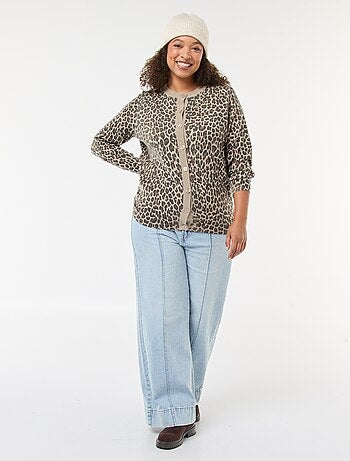 Gilet sottile con stampa leopardata