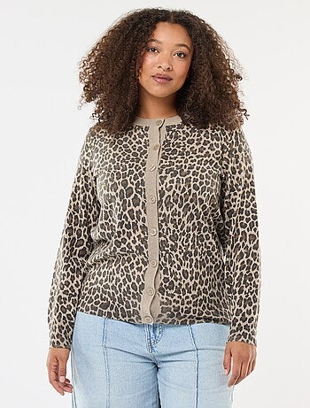 Gilet sottile con stampa leopardata