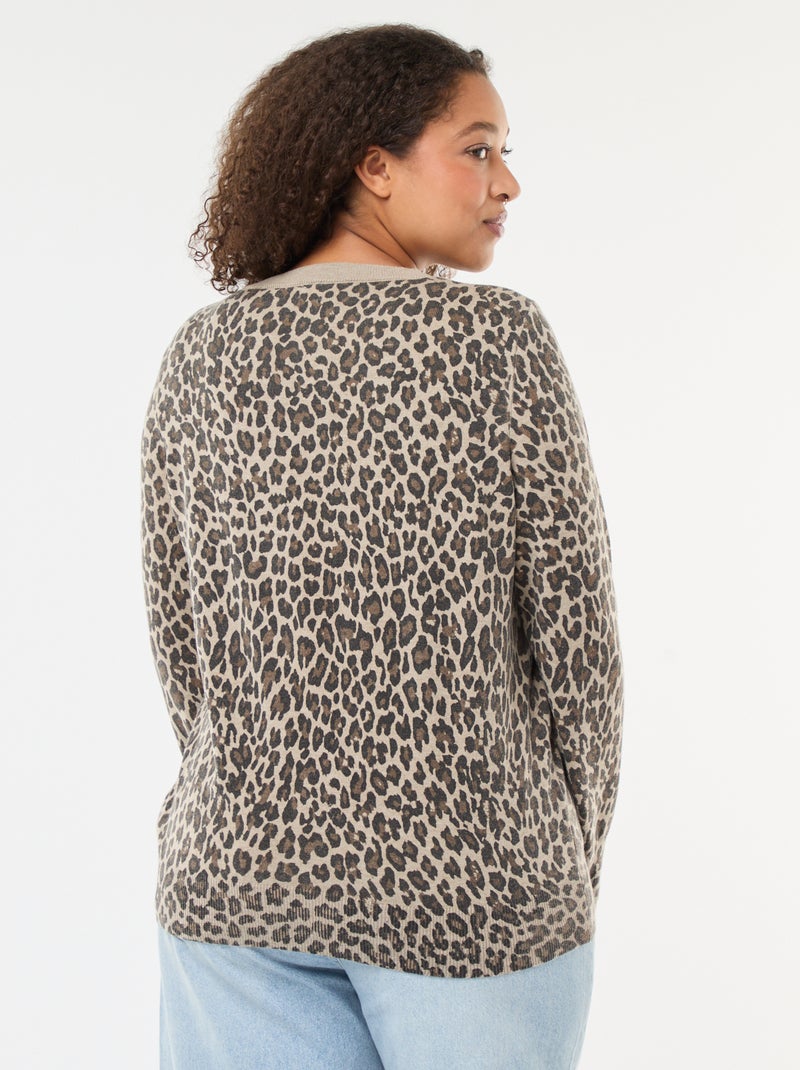 Gilet sottile con stampa leopardata Beige - Kiabi