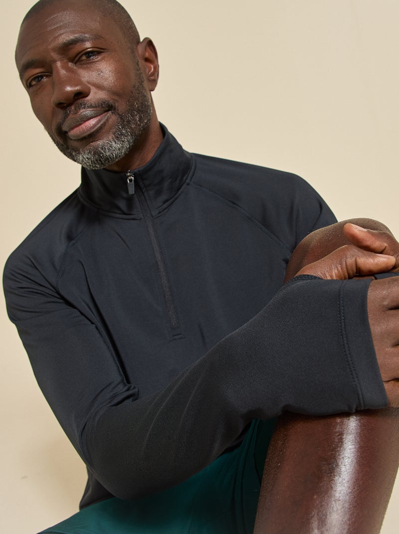 Gilet sportivo con collo a zip - (ekstract) Nero - Kiabi