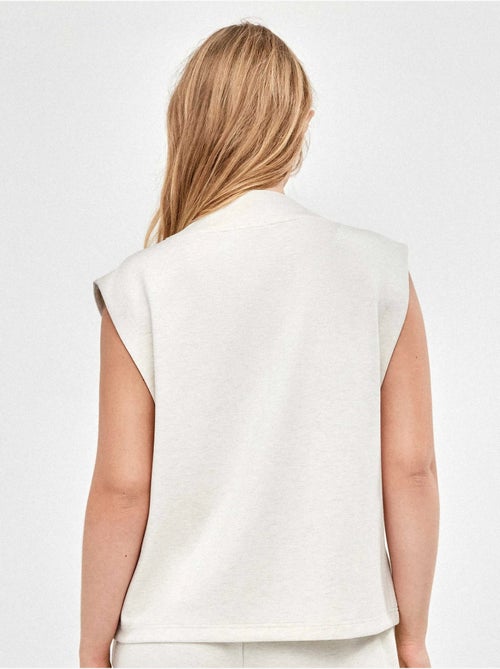 Gilet sportivo con zip frontale double soft in colore beige - Kiabi