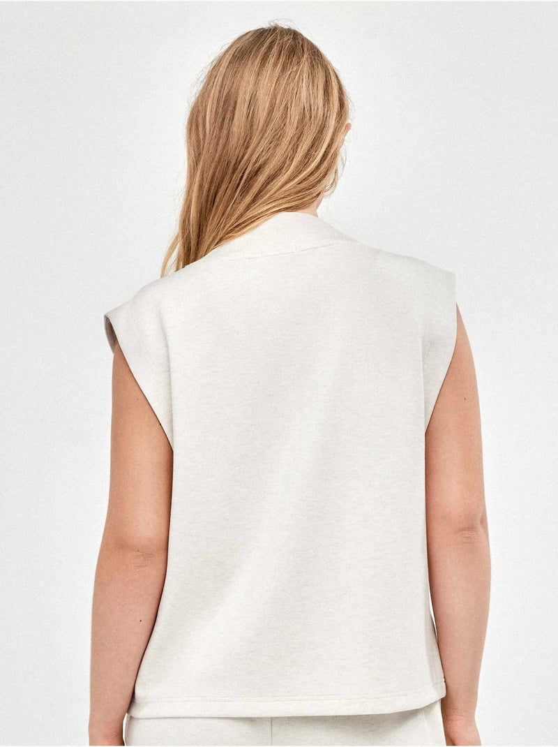 Gilet sportivo con zip frontale double soft in colore beige Beige - Kiabi