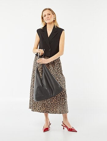 Gilet tailleur crop-top senza maniche