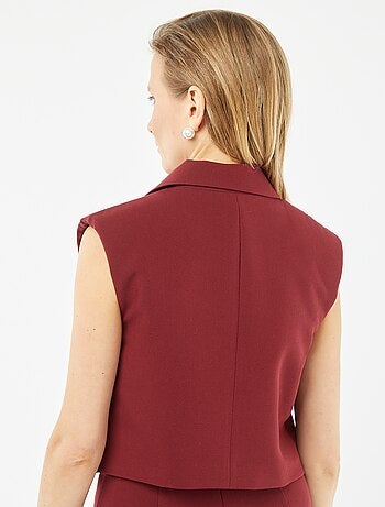 Gilet tailleur crop-top senza maniche