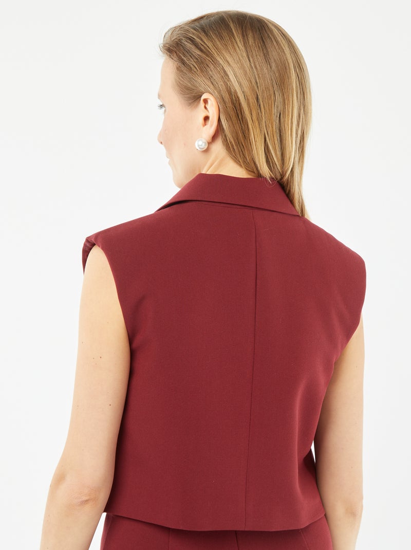 Gilet tailleur crop-top senza maniche ROSSO - Kiabi