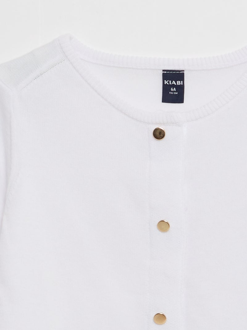 Gilet tinta unita con bottoni a pressione magnetici - collezione facile da indossare bianco - Kiabi