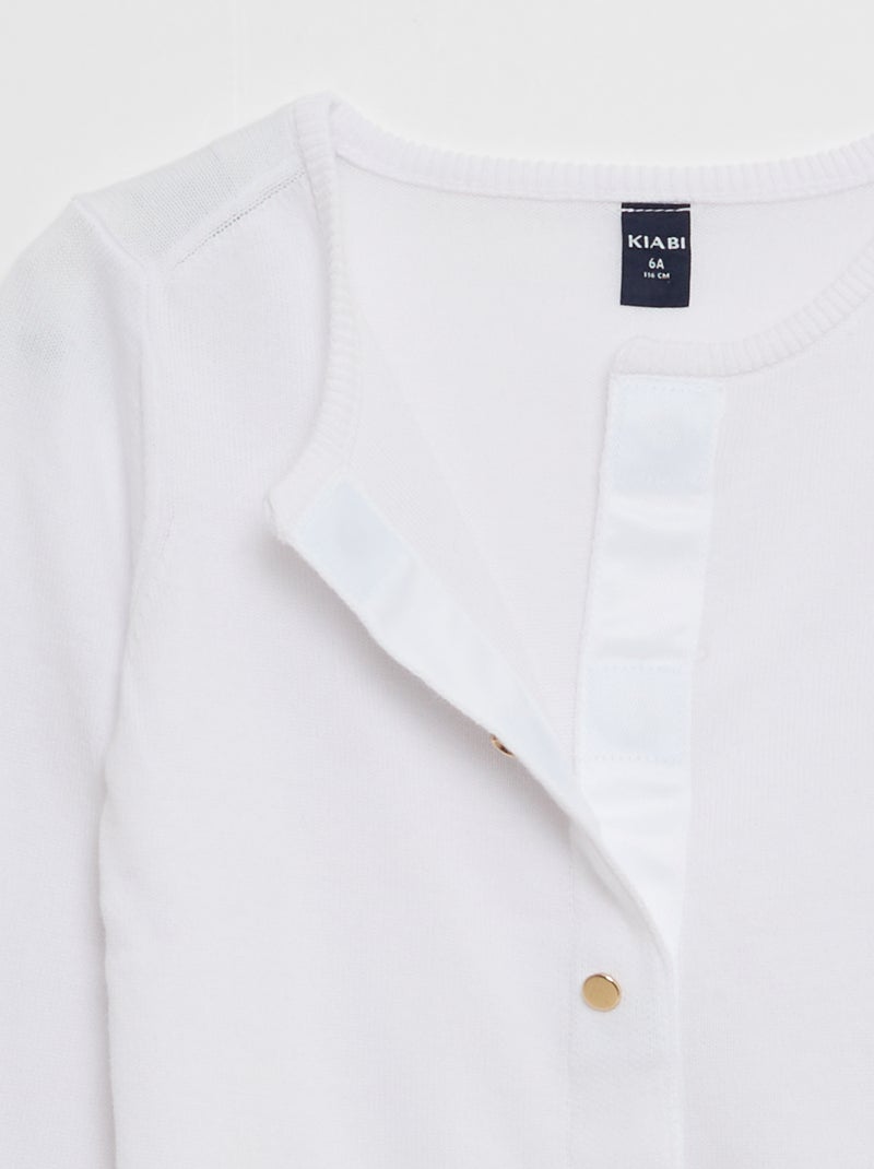 Gilet tinta unita con bottoni a pressione magnetici - collezione facile da indossare bianco - Kiabi