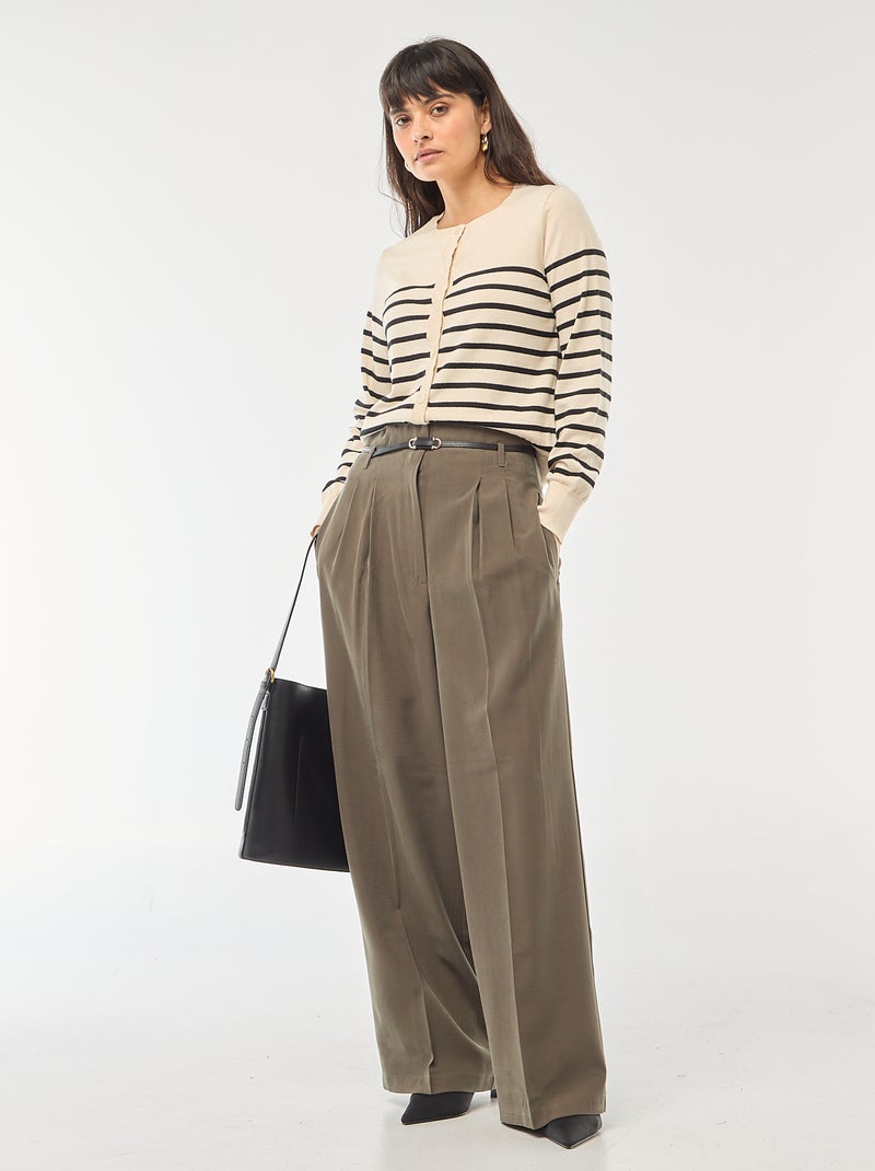 Gilet tinta unita con collo rotondo Beige - Kiabi