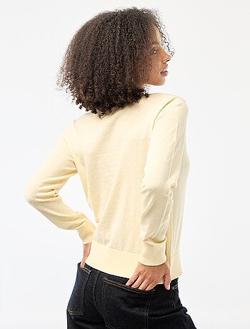 Gilet tinta unita con collo rotondo