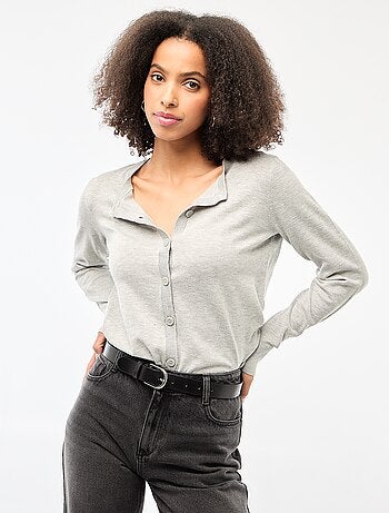 Gilet tinta unita con collo rotondo