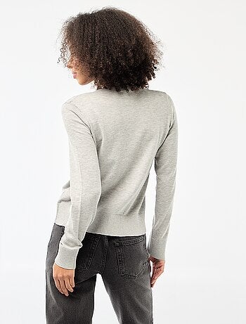 Gilet tinta unita con collo rotondo