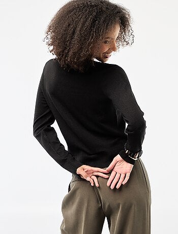 Gilet tinta unita con collo rotondo