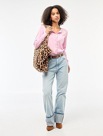 Gilet tinta unita con collo rotondo