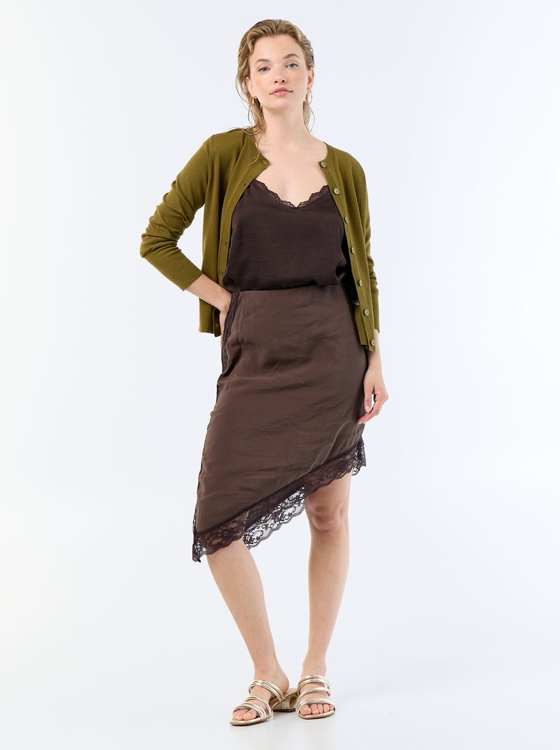 Gilet tinta unita con collo rotondo Verde - Kiabi
