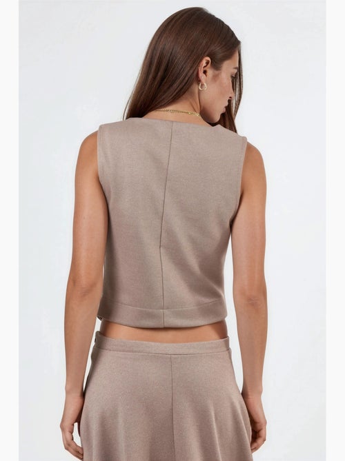 Gilet tinta unita con scollo a v e bottoni busem - Kiabi