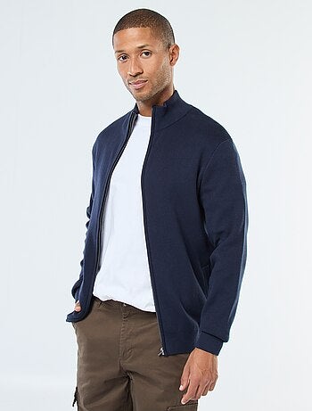 Gilet basic con zip e collo alto
