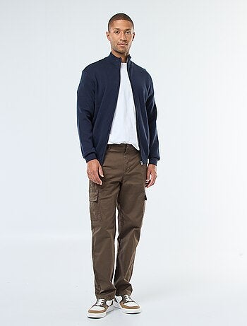 Gilet basic con zip e collo alto