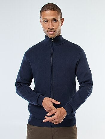 Gilet basic con zip e collo alto