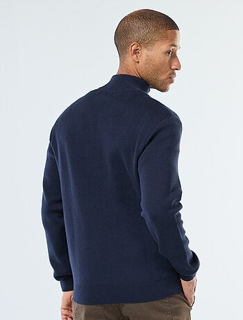 Gilet basic con zip e collo alto