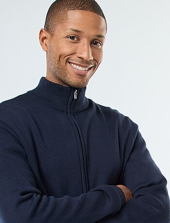 Gilet basic con zip e collo alto