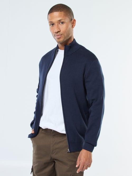 Gilet tinta unita con zip e collo alto - Kiabi
