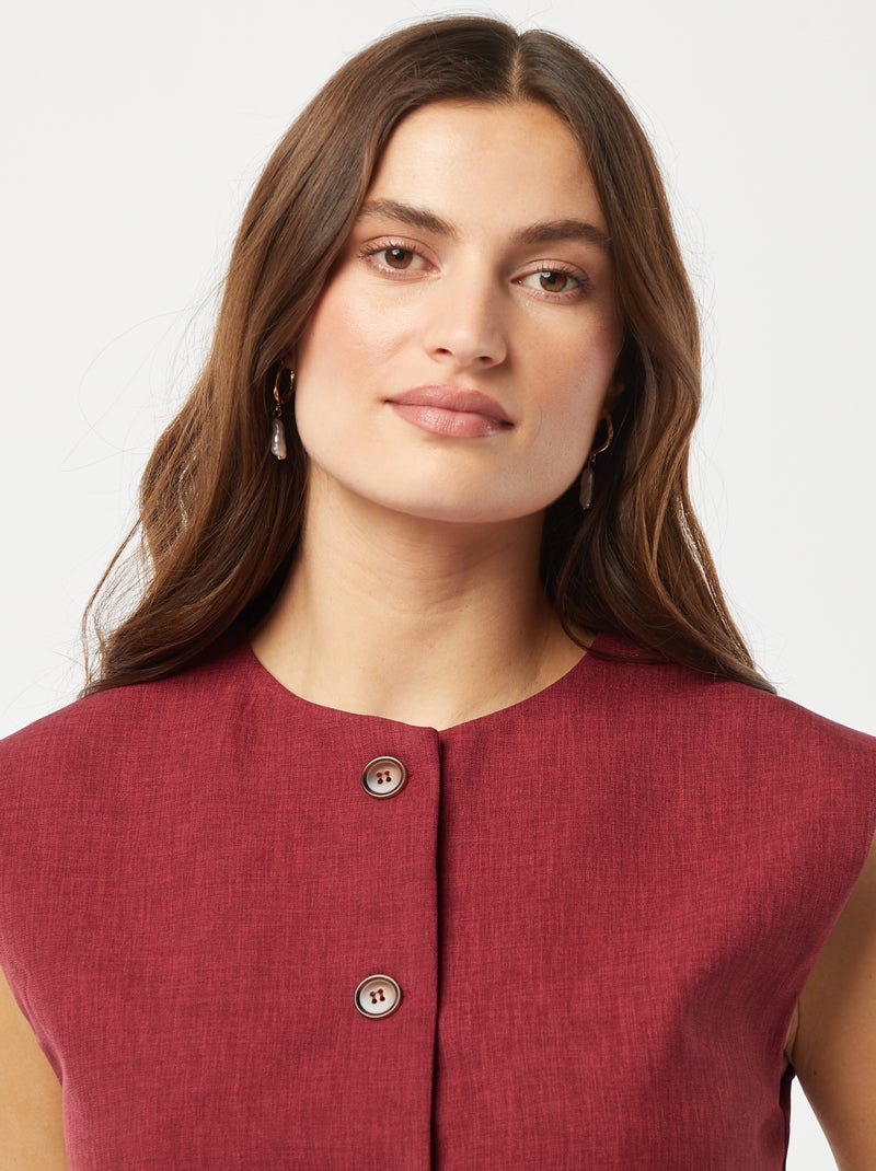 Gilet tinta unita senza maniche ROSSO - Kiabi