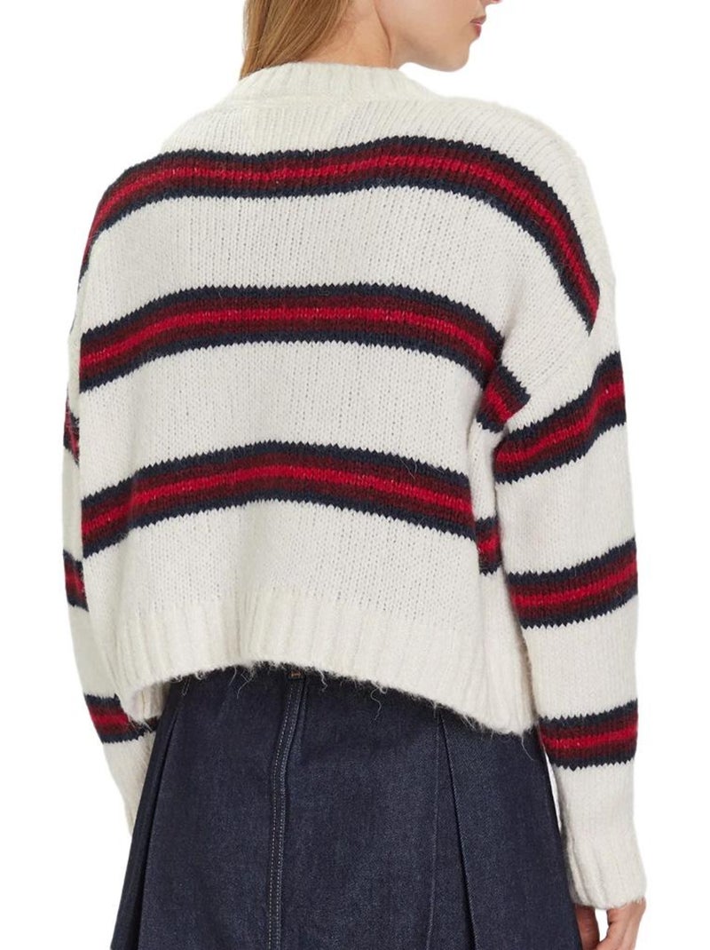 Gilet Tommy Hilfiger da Donna a Righe Ecru - Kiabi
