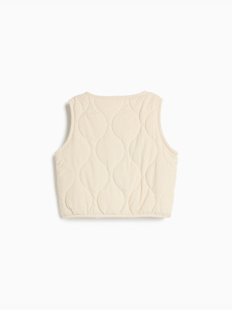 Gilet trapuntato in velluto a coste, mo fashion Beige - Kiabi
