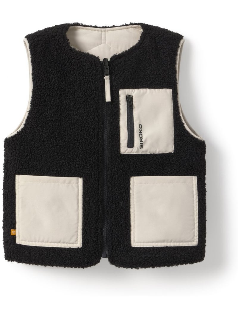 Gilet trapuntato reversibile in sherpa per bambine lifestyle bambini e bambine e Beige - Kiabi