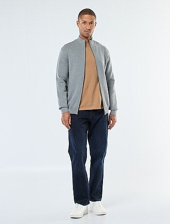 Gilet basic con zip e collo alto